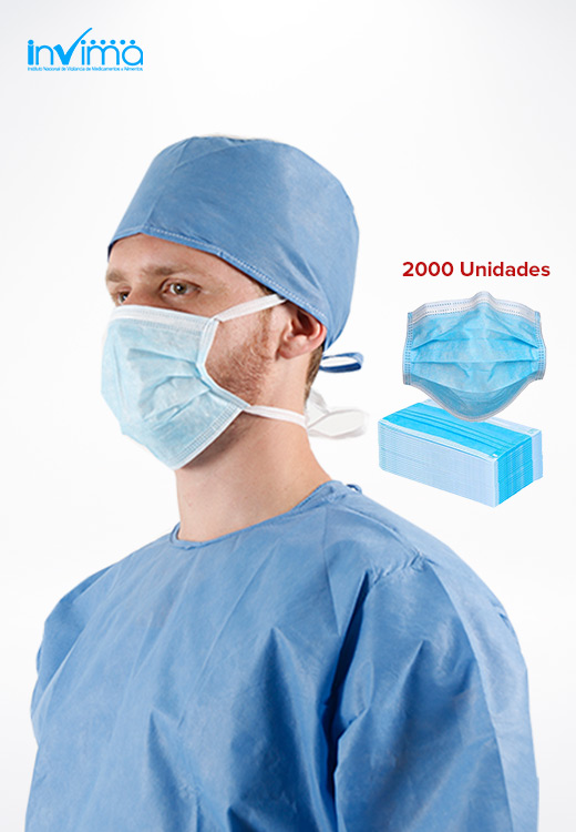 Tapabocas termosellados 3 capas (2000 unidades)